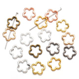 20pcs Two Hole Flower Frame Beads Spacer Connectors Diy Necklace Bracelet Earrings Pendants Jewelry Making Accessories 15*15mm