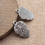 10pcs 22x15mm 2 Colors Antique Silver Color Antique Gold Color Cross-Patterned Skull Charms For DIY Jewelry Making