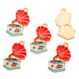 10pcs Vintage Enamel Cup Phonograph Bicycle Charms For Jewelry Making Handmade DIY Necklaces Pendants Bracelets Accessories W404