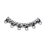 5 piezas de 45 x 16 x 6,6 mm, color plata antigua, con seis agujeros martillados, accesorios para trenzas de pelo huecas, accesorios de joyería para rastas.