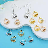 40pcs 4 Color Sea Wave Charms Round Pendant For Bracelets Necklace Jewelry Making DIY Handmade Alloy Accessorie 13.5x11mm B1109