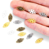 30pcs 4 color Double hole flower Charms linker Pendants DIY Jewelry for Necklace Bracelet Making Accessaries 16*8mm Q109