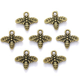 30pcs 6 colors bee Charms metal animal Earring necklace Pendants for Jewelry Making DIY Handmade Craft 15*12mm D2105