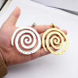 1pcs 98x79mm 2 Colors Antique Silver Color Antique Gold Color Large Hammered Swirl Pendant For DIY Jewelry Making