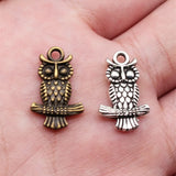 10pcs 19x12mm 2 Colors Antique Bronze Color Antique Silver Color Double Sided Owl Charms For DIY Jewelry Making