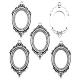 8pcs 6 Colors Necklace Charm DIY Setting Cabochon Cameo Base Tray Bezel Blank Fit 25*18mm Cabochons Jewelry Making 43*24mm C20