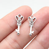 40pcs 19x7.6mm 2 Colors Antique Bronze Color Antique Silver Color Small Key Charms For DIY Jewelry Making