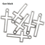 30pcs New Product Antique silver color hollow out cross Charms Pendant Jewelry Metal Alloy Jewelry Marking 23*11mm T102