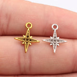 40pcs 17x14mm 2 Colors Antique Silver Color Antique Gold Color Star Charms For DIY Jewelry Making