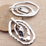 1pcs 68x44mm 2 Colors Rhodium Color Exaggerated Three-Layered Geometric Hollow Hammered Patterns Pendant