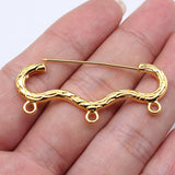 10pcs 46x20mm 3 Colors Brooch Pin Charms Connector Accessories For DIY Jewelry Making Handmade Jewelry Findings