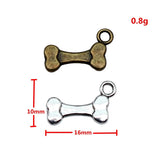 20pcs 16x10mm 2 Colors Antique Bronze Color Antique Silver Color Bone Charms For DIY Jewelry Making