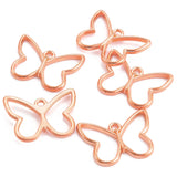 20pcs New Creative 5 Colors butterfly Charm Hollow Glue Blank Pendant Tray Bezel Necklace Charms DIY Handmade Bezel Mold 21X16mm