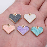 10pcs 15.5x18.6mm 5 Colors Pixel Heart Charms For DIY Jewelry Making