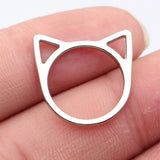 20pcs 21x20mm/16x15mm/13x12mm 6 Colors Hollow Cat Head Frame Charms For DIY Jewelry Making