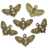 25pcs 6 Color moth Charm Bracelet Necklace DIY Jewelry Handmade Accessories 20*13mm