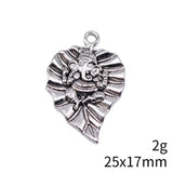 10pcs 25x17mm 2 Colors Antique Bronze Color Antique Silver Color Leaf Elephant Charms For DIY Jewelry Making