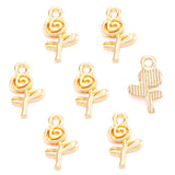30pcs 7 Color small rose flower Charm for Bracelet Necklace earring Pendant  DIY Handmade Jewelry Accessories 15*9mm Q1157