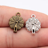 10pcs 21x15mm 2 Colors Antique Bronze Color Antique Silver Color Peacock Charms For DIY Jewelry Making