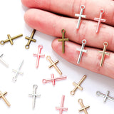 80pcs 6color cross Charm for Earring necklace Metal Pendant Fit bracelet necklace earring Jewelry making 18*9mm T56