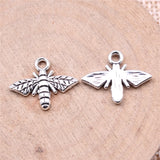 20pcs 14x18mm 2 Colors Antique Bronze Color Antique Silver Color Bee Charms For DIY Jewelry Making
