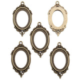 8pcs 6 Colors Necklace Charm DIY Setting Cabochon Cameo Base Tray Bezel Blank Fit 25*18mm Cabochons Jewelry Making 43*24mm C20