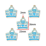 10pcs Colorful Drip-Style Alloy Pendants for Father's Day & Mother's Day DIY Keychain & Bracelet Jewelry Accessories W578