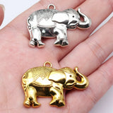 5pcs 27x40mm 2 Colors Antique Silver Color Antique Gold Color Elephant Charms For DIY Jewelry Making