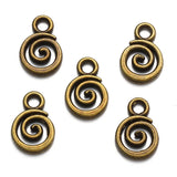 40pcs 6Color Swirl Charms Alloy Metal Pendants For DIY Handmade Jewelry Accessories Making 8*11mm B206
