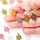 25pcs 7 Color exquisite Double hole flower Charm for Bracelet Necklace Pendant  DIY Handmade Jewelry Accessories 18*10mm Q1155