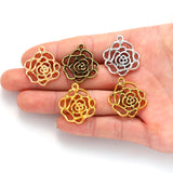 10pcs 5 colors Hollow flower Charms Pendants DIY Jewelry for Necklace Bracelet Making Accessaries 28*25mm Q104
