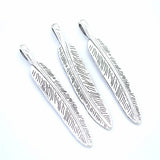 5pcs 4 colors feather Charms Pendant For Metal Alloy DIY Necklace keychain Jewelry Marking 55*10mm D327