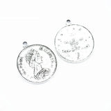 10 pcs 4 colors Coin Charms Antique Bronze round metal pendant DIY Jewelry Making 28*24mm J414