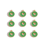 10pcs 3 styles Enamel heart-shaped Charm for Earring Keychain Necklace Pendant DIY Jewelry Accessories 14*12mm W489