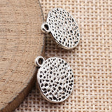 10pcs 18x15mm Hammered Round Tag Charms For DIY Jewelry Making