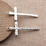 10pcs 47x21mm 2 Colors Antique Silver Color Antique Copper Color Hammered Cross Pendant For DIY Jewelry Making