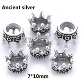 20pcs 8 colors Alloy Loose Spacer Beads Gold Silver Crown Beads for Jewelry Making DIY Bracelet Handmade Accessories 7x10 mm