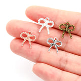 30pcs 6 colours Small Bow knot Charms for Bracelet Necklace Pendant Jewelry Making Handmade Crafts diy Supplies 12*12mm N1176
