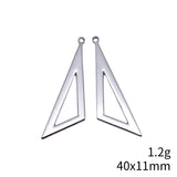 20pcs 40x11mm Kc Gold Color Rhodium Color Hollowed-Out Geometric Triangle Pendant