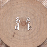 40pcs 15x6mm 2 Colors Antique Bronze Color Antique Silver Color Love Key Charms For DIY Jewelry Making