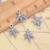 30 Uds. De dijes de hojas de arce, 15x11mm, colgantes de Color plata antigua, fabricación de joyería tibetana hecha a mano DIY