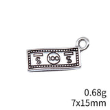 40pcs 7x15mm 2 Colors Antique Bronze Color Antique Silver Color Dollar Charms For DIY Jewelry Making