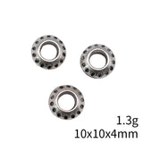 10pcs 10x10x4mm Antique Silver Color Engraved Big Hole Beads Spacer Beads For DIY Jewelry Making Jewelry Findings