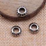10pcs 10x10x4mm Antique Silver Color Engraved Big Hole Beads Spacer Beads For DIY Jewelry Making Jewelry Findings
