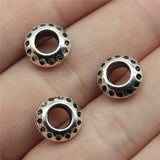 10pcs 10x10x4mm Antique Silver Color Engraved Big Hole Beads Spacer Beads For DIY Jewelry Making Jewelry Findings