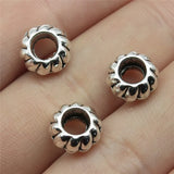 10pcs 10x10x5mm Antique Silver Color Thread Pattern Tube Spacers Beads Big Hole Beads For DIY Jewelry Making