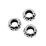 10pcs 10x10x5mm Antique Silver Color Thread Pattern Tube Spacers Beads Big Hole Beads For DIY Jewelry Making