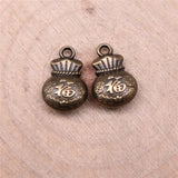 10pcs 10x15mm 2 Colors Chinese Lucky Bag Charms Pendant For DIY Jewelry Making Handmade Jewelry Craft Findings