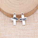 10pcs 10x18mm Antique Silver Color Chunky Cross Charms Pendant For DIY Jewelry Making Handmade Jewelry Craft Findings