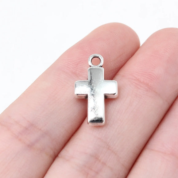 10pcs 10x18mm Antique Silver Color Chunky Cross Charms Pendant For DIY Jewelry Making Handmade Jewelry Craft Findings